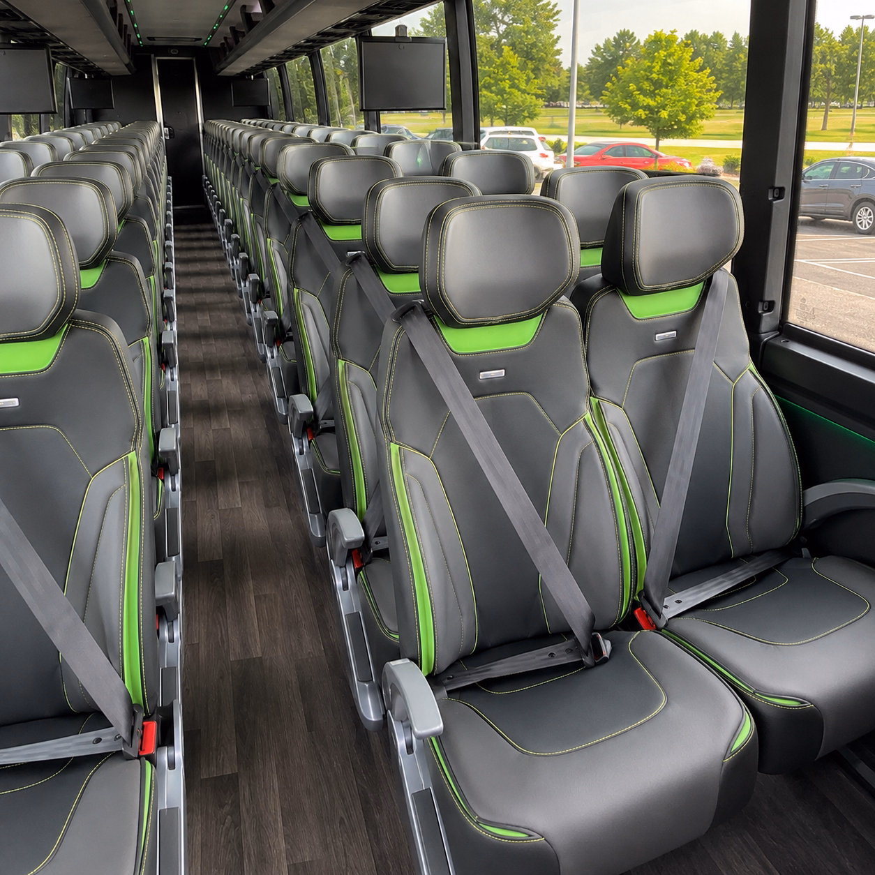 denton charter bus interior