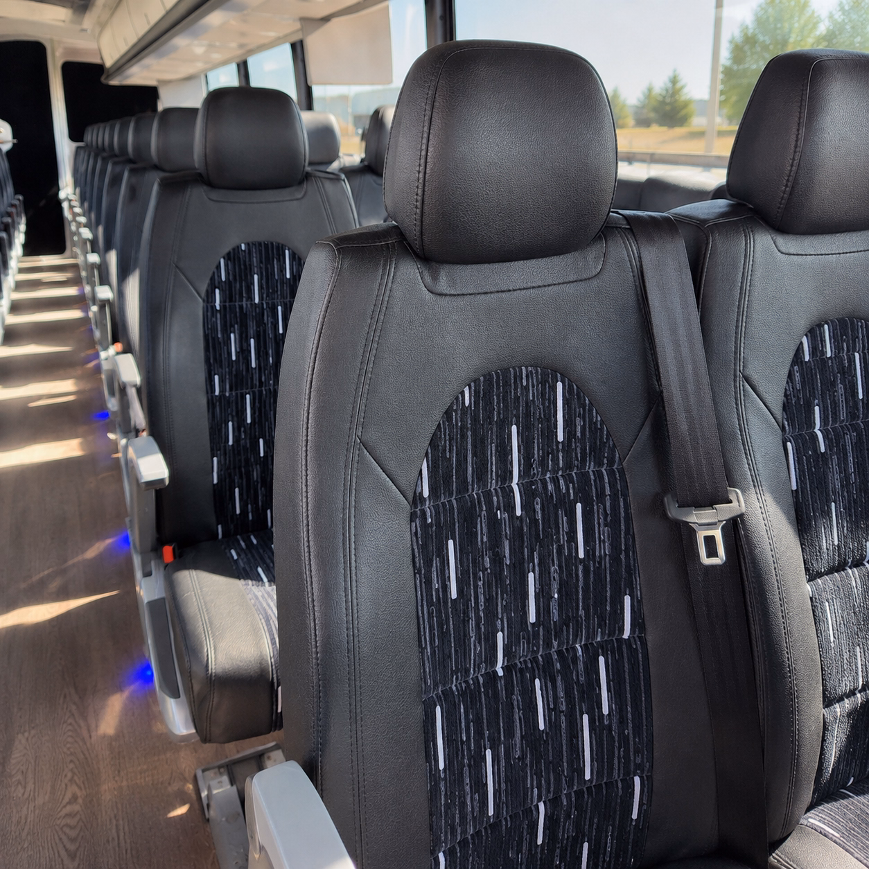 denton sporting event transportation onboard seating