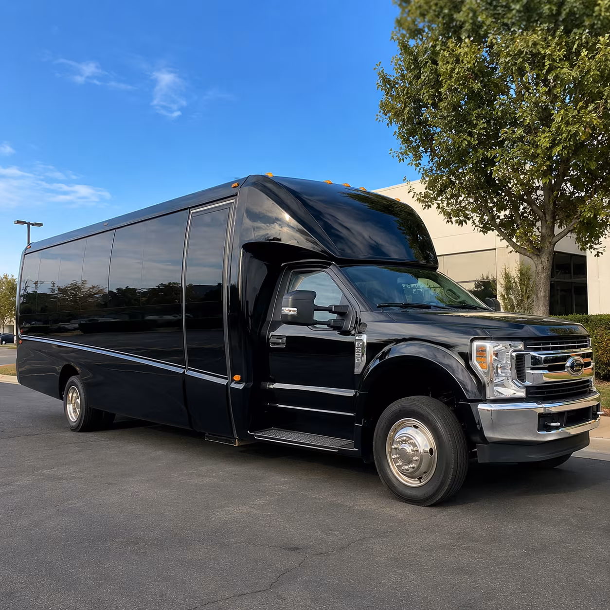plano event transportation on a private charter bus