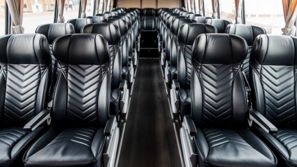 55 passenger charter bus inside mesquite