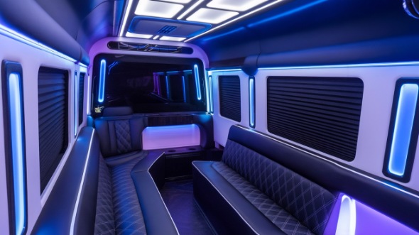 denton party bus rental interior